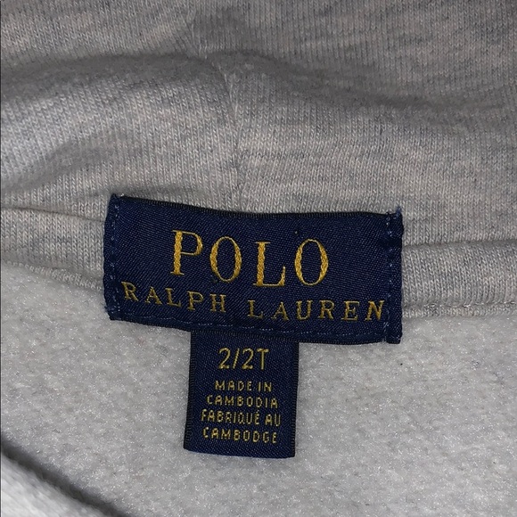 Polo by Ralph Lauren Gray Hoodie with American Flag Design - Picture 5 of 6